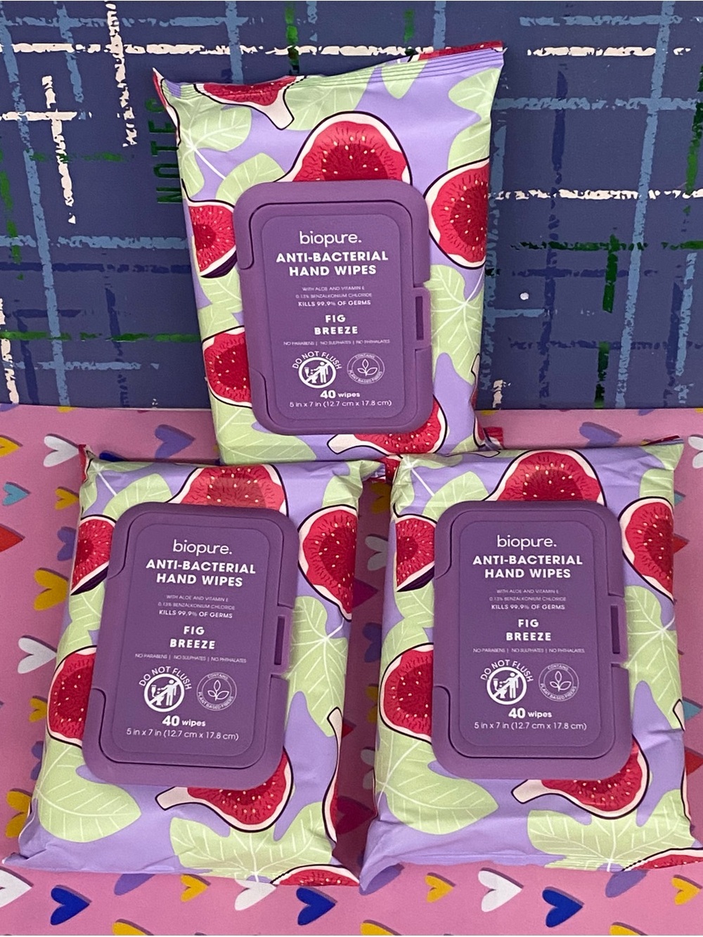 Fig Breeze Anti-Bacterial Hand Wipes biopure 3 packs